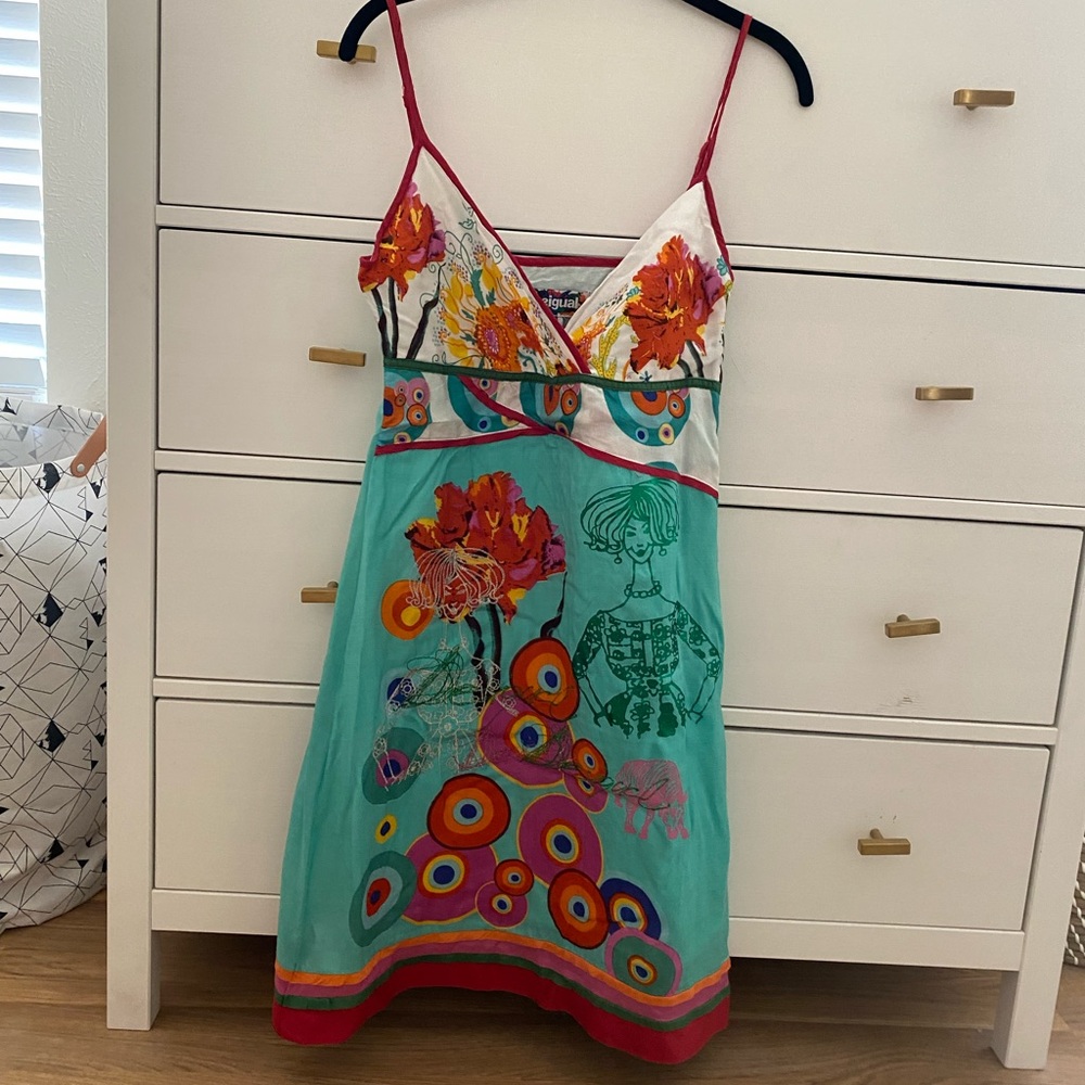 DESIGUAL Tank Style V- neckline Dress